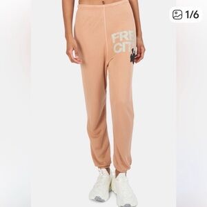 Freecity  Superfluff Sweatpants In Beige / Peach size M